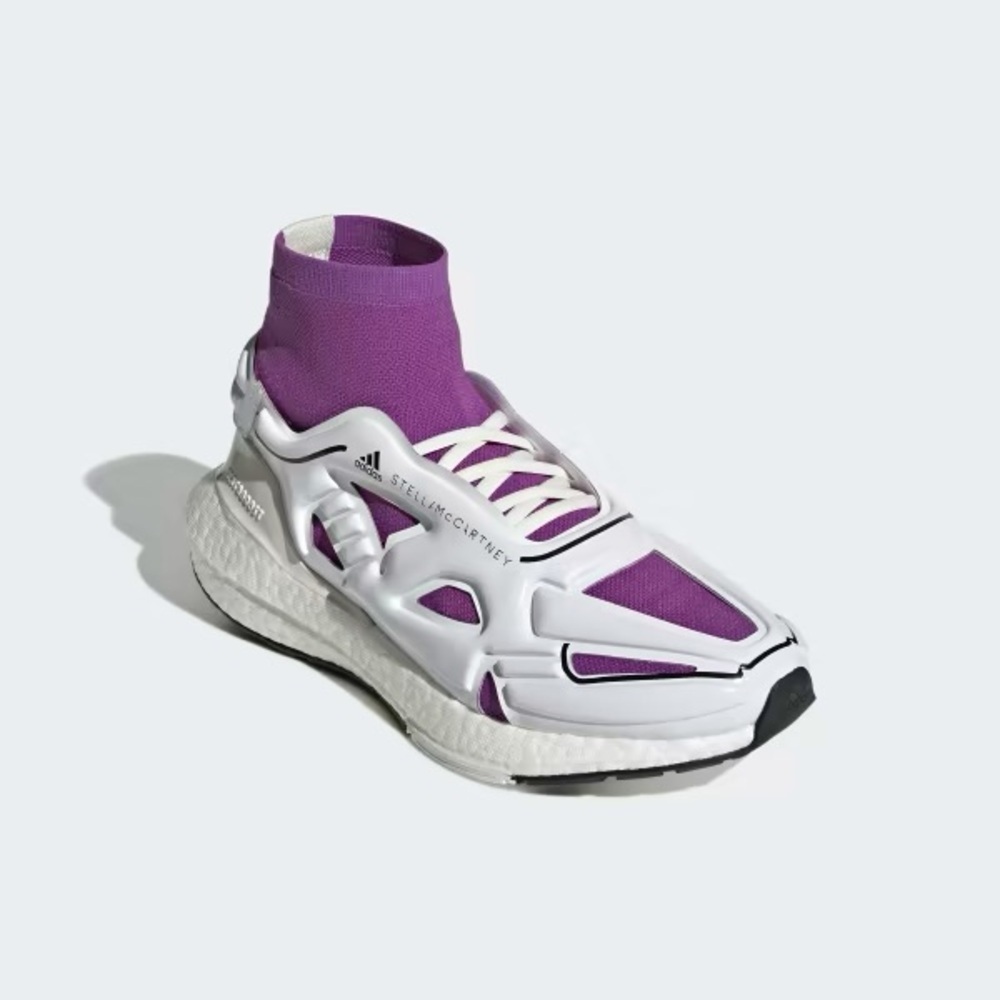 NIB Adidas by Stella McCartney Women’s Ultraboost 22 Running Shoes White/Purple - Picture 2 of 10